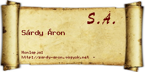 Sárdy Áron névjegykártya